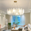 Axyaa Luxury Feather Crystal Chandelier - Cream Style Main Bedroom Lighting