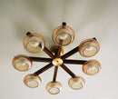 Axyaa Medieval Style Walnut Bedroom Ceiling Light Glass Lamp
