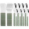 Axyaa Silver Acrylic Handle Cutlery Set, Stainless Steel Western Dinner Flatware