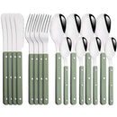 Axyaa Silver Acrylic Handle Cutlery Set, Stainless Steel Western Dinner Flatware