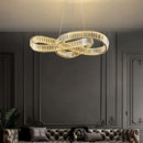 Luxury Modern Crystal Chandelier by Axyaa - Rotating LED Ceiling Hanging Lamp