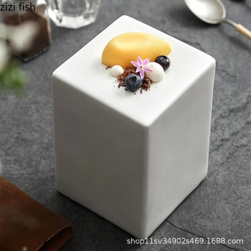 Axya White Ceramic High Foot Plate Stand Collection