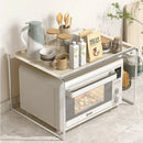 Axyaa Stainless Steel Microwave Rack Shelf for Countertop Organization