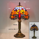 Stained Glass Red Rose Table Lamp 8" - Axyaa Brand