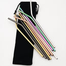 Axyaa Stainless Steel Straw Set - Mixed Colors, Reusable Drinking Straws