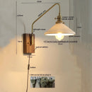 Axyaa LED Glass Copper Wall Sconce Modern Stair Light Fixtures for Home Decor