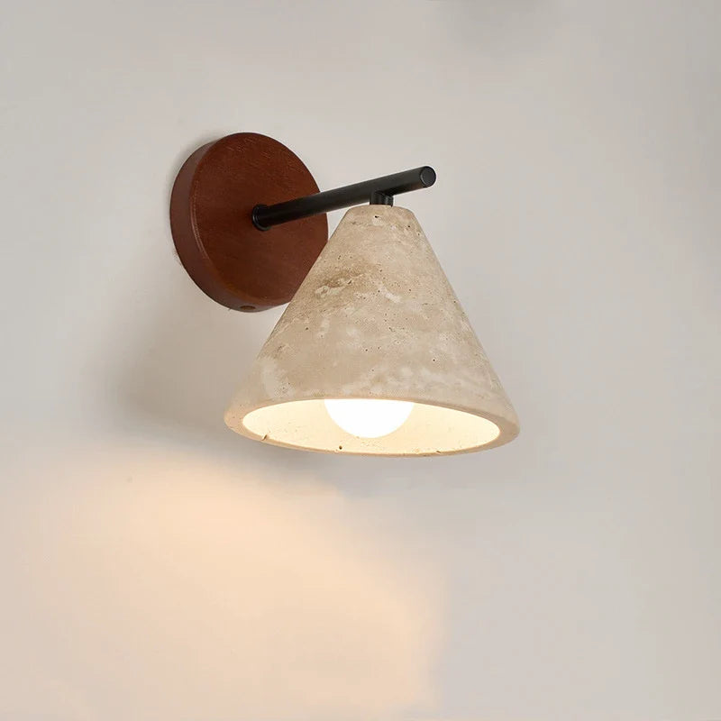 Axyaa Travertine Stone Sconce Wall Lamp with E27 Bulb