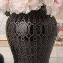 Axyaa Ceramic Tea Sealed Jar with Lid and Black Circular Ring