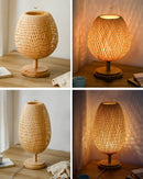 Axyaa Natural Rattan Drum Pendant Table Floor Lamp Home Decor Handicrafts