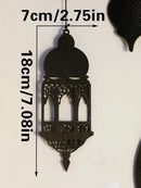 Wooden Ramadan Eid Hanging Ornaments Set, Axyaa Ramadan Decor with Lantern, Moon, Stars