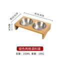 Axyaa Stainless Steel Condiment Set with Wooden Tray - BBQ Sauce & Spice Dish