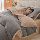 Axyaa Deluxe Coral Fleece Four-Piece Bedding Set - Winter Warmth