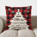 Axyaa Christmas Reindeer Plaid Snowflake Throw Pillow Cover