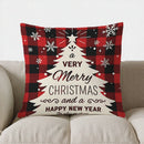 Axyaa Christmas Reindeer Plaid Snowflake Throw Pillow Cover