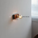 Axyaa Vintage LED Wall Lamp Pull Chain Switch Plug, Walnut Ash Wood Copper