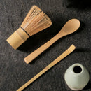 Axyaa Bamboo Tea Set: Whisk, Spoon, Brush - High Quality Japanese Teaware
