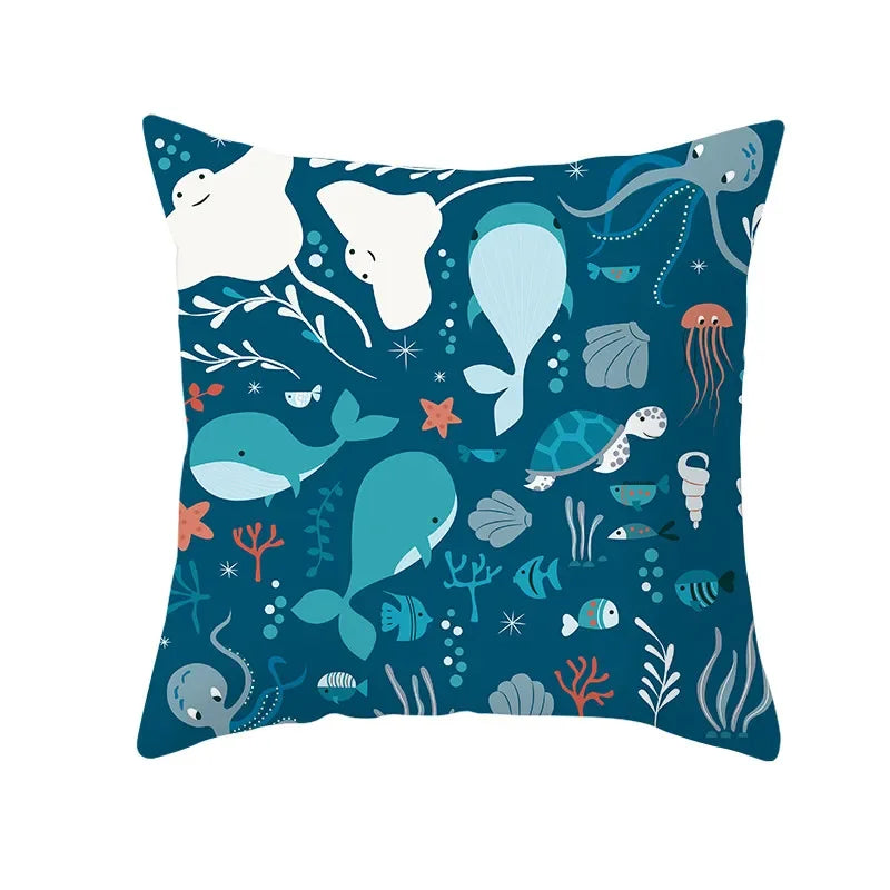 Axyaa Sailing Anchor Sofa Cushion Cover - Summer Beach Pillow for Home Decoration