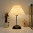 Nordic Pleated Fabric LED Table Lamp USB Plug by Axyaa for Home Atmosphere Decor