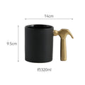 Axyaa Gold Ceramic Hammer Cup with Camellia Flower Design - 320ml Europea