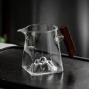 Glass Mountain Tea Strainer Set by Axyaa: Wooden Handle, Integrated Fair Cup & Filter