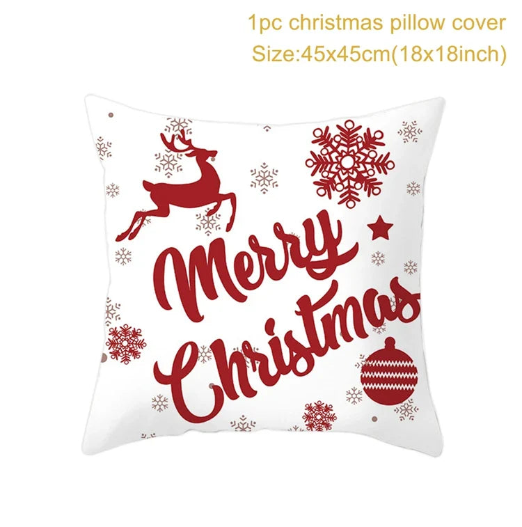 Axyaa Christmas Cushion Cover 2022: Merry Decorations, Navidad, Noel, Xmas Gifts, Happy New Year 2023