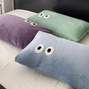 Axyaa Cartoon Big Eye Fleece Pillowcase 48*74 - Coral Velvet Embroidered Pillow Cover