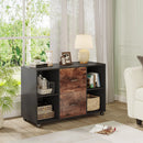 Axyaa 2 Drawer Mobile File Cabinet with Shelves and Rolling Wheels