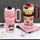 Axyaa Cherry Bow Cup 1200ml Kawaii Water Bottle With Straw