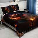 Axyaa Gothic Golden Rose Duvet Set Elegant Floral Print Bedding Pillowcases