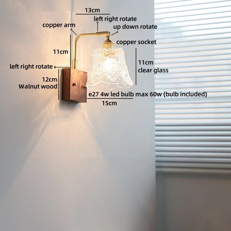 Axyaa Clear Glass LED Wall Light Fixture for Modern Nordic Design