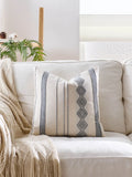Axyaa Bohemian Embroidered Pillow Cover: Ethnic Cotton Linen Pattern, Various Sizes & Colors