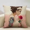 Axyaa Classic Japanese Lady Cushion Cover 45x45cm Home Decor Pillowcase