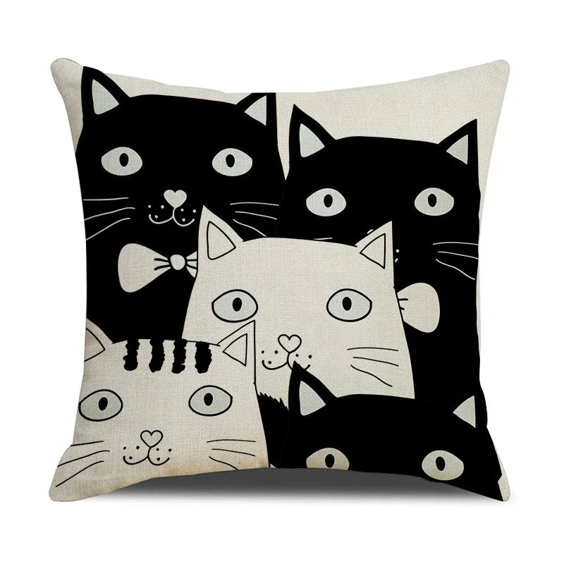 Axyaa Cat Print Cushion Cover for Stylish Home Decor and Comfort