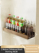 Axyaa Wood Spice Rack Organizer with Hooks for Kitchen Storage
