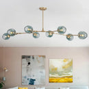 Axyaa Glass Shade LED Pendant Chandelier for Dining Room and Stair Loft