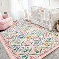 Floral Print Vintage Art Bedroom Carpets by Axyaa