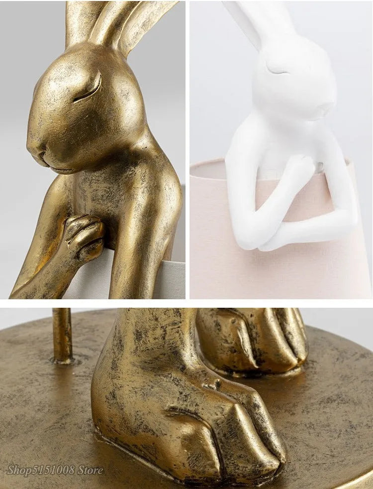 Retro Resin Rabbit Table Lamp by Axyaa: Nordic Design for Bedroom & Living Room