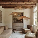Rattan Straw Hat Chandeliers for Dining Room Kitchen by Axyaa