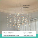 Axyaa Luxury Blue Crystal LED Chandeliers for Living Dining Room Décor