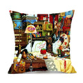 Axyaa Naughty Cat Cushion Cover - Cute Cartoon Throw Pillow Case for Home Decor