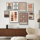 Nordic Minimalist Style Abstract Line Graphic Wall Art Prints by Axyaa