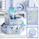 Axyaa Rotating Storage Box: Large Capacity Desktop Organizer for Stationery and Cosmetics
