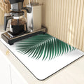 Axyaa Leaves Print Silicone Placemats - Absorbent Kitchen Dish Mat