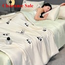 Axyaa Washed Ice Silk Summer Quilt Set - 4 Piece Cool Air Conditioner Bedding