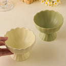 Axyaa High-Legged Ceramic Dessert Bowl 200ml - Ideal for Smoothies, Ice Cream, and Jams