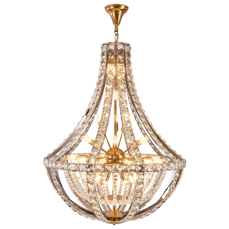 Axyaa Duplex Crystal Chandelier: Modern, Simple, High-End Lighting for Villa, Living Room, Hotel Lobby