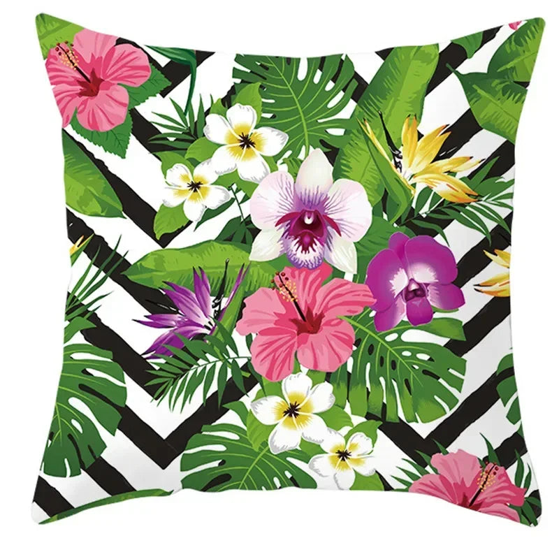 Axyaa Tropical Plants Flower Pillowcase