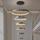 Axyaa Crystal Chandelier Stair Pendant Lamp Living Room Interior Lighting Home Decoration