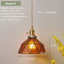 Axyaa Amber Glass Pendant Light Brass Vintage Adjustable Hanging Lamp