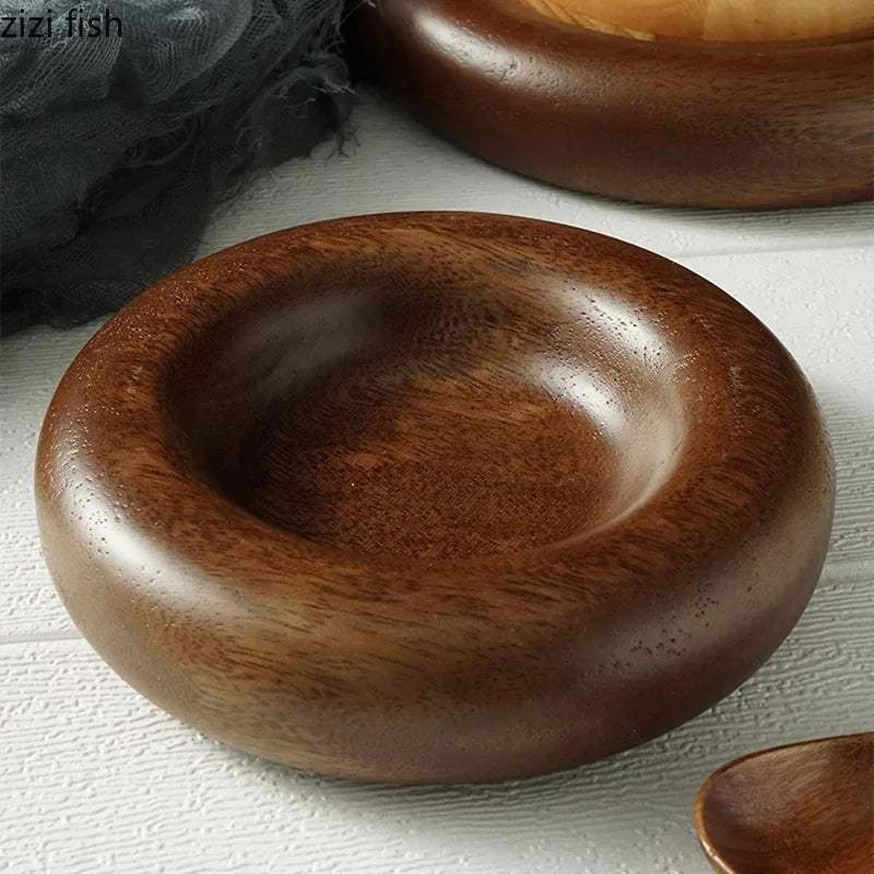 Axya Solid Wood Dim Sum Plate - Restaurant Dessert Bread Molecular Cuisine Display Plate